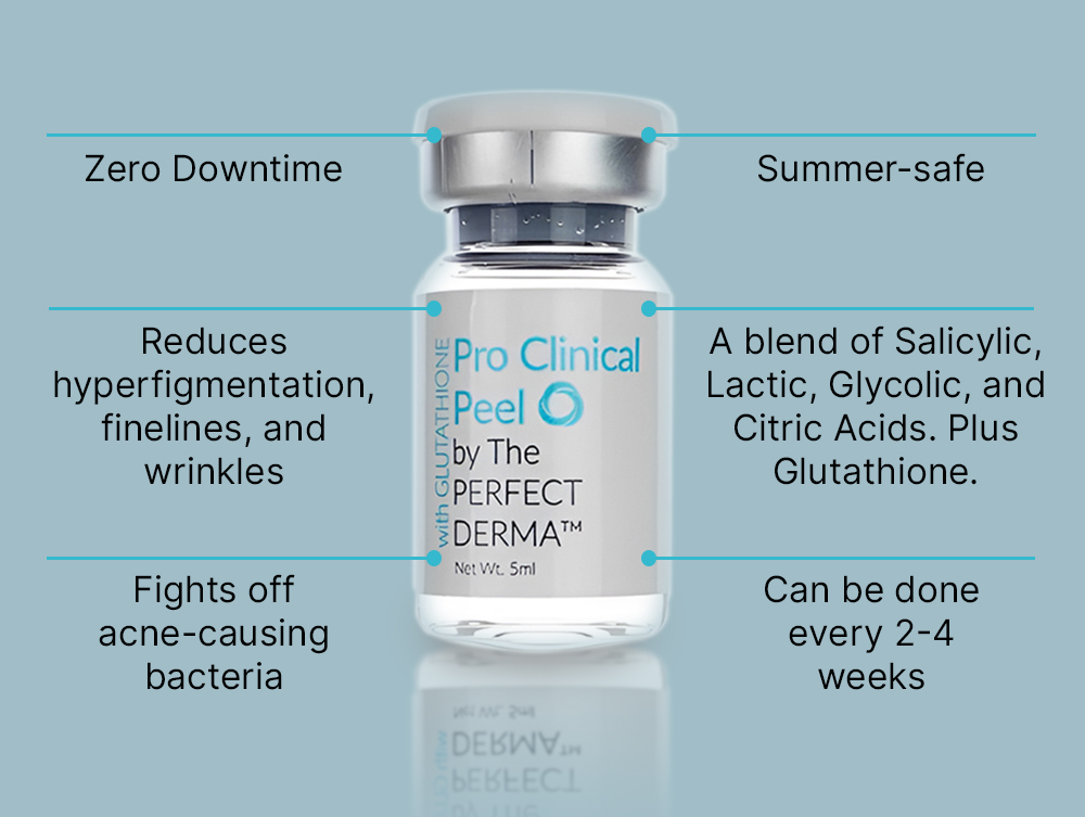 Liquid blue hydrating serum in glass bottle